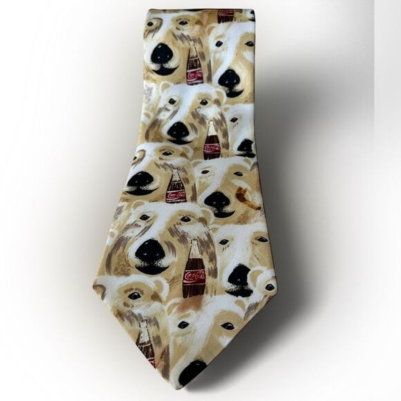 Vintage Coca-Cola Polar Bear Necktie - 60” Silk Tie - 90’s - Picture 4 of 4